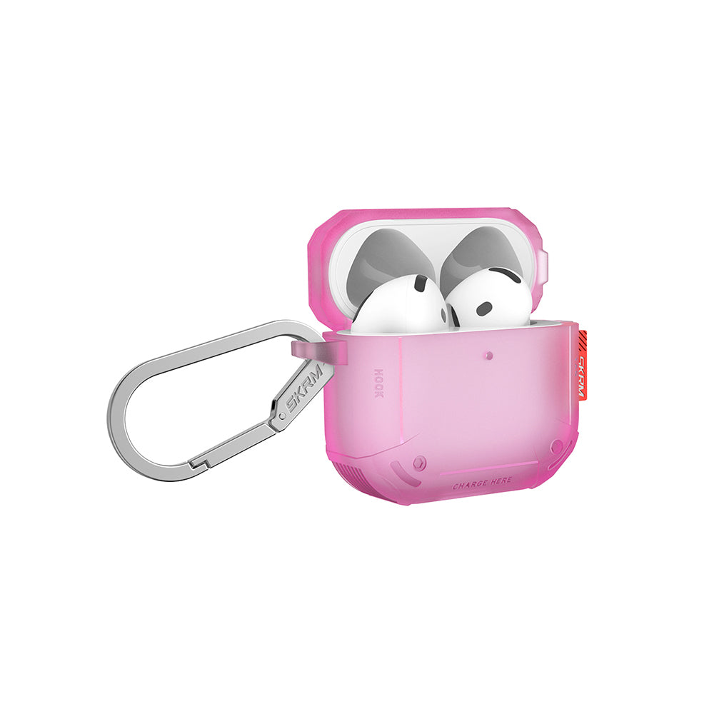 Apple Airpods 4 Kılıf Airbagli Yivli Köşe Tasarımlı 360 Derece Tam Koruma Skinarma Mecha CE Kılıf Beyaz