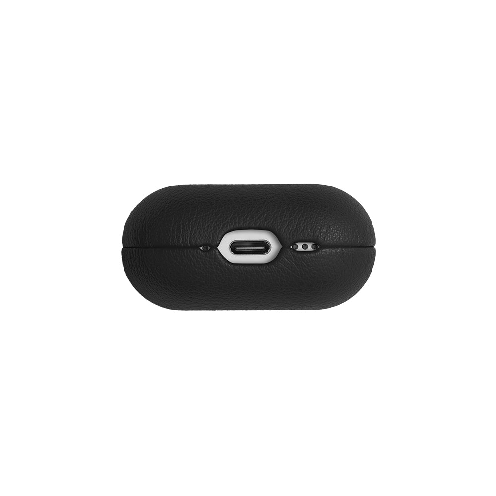 Apple AirPods 4 Kılıf Qi M-Safe Şarj Özellikli Native Union RE Classic Serisi Suni Deri Kapak Siyah