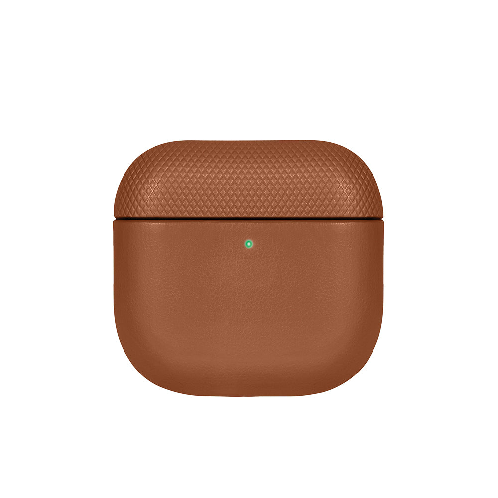Apple AirPods 4 Kılıf Qi M-Safe Şarj Özellikli Native Union RE Classic Serisi Suni Deri Kapak Kahverengi