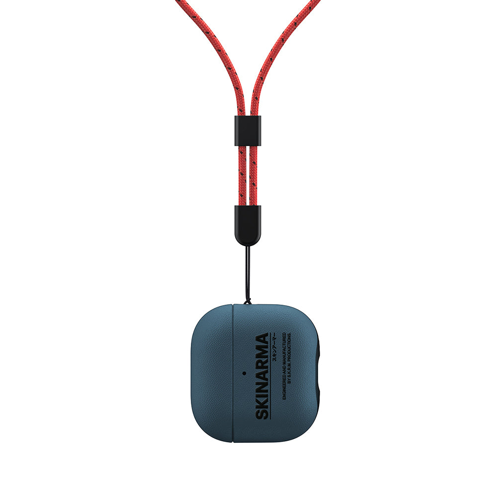 Airpods 4 Kılıf Skinarma PU Deri Tasarım Spunk Kılıf Mavi