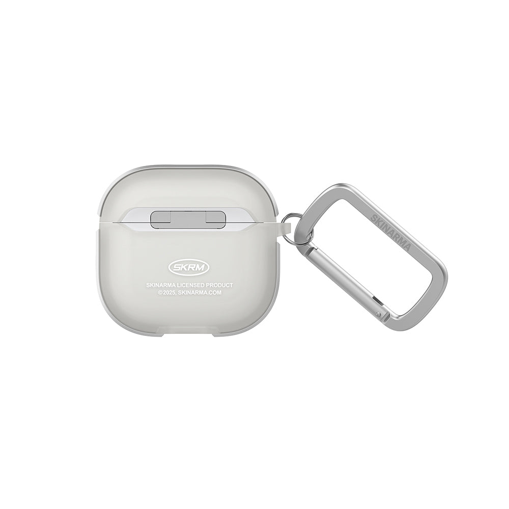 Airpods 4 Kılıf Skinarma Transparan Mat Tasarım Kinzoku Kılıf Beyaz