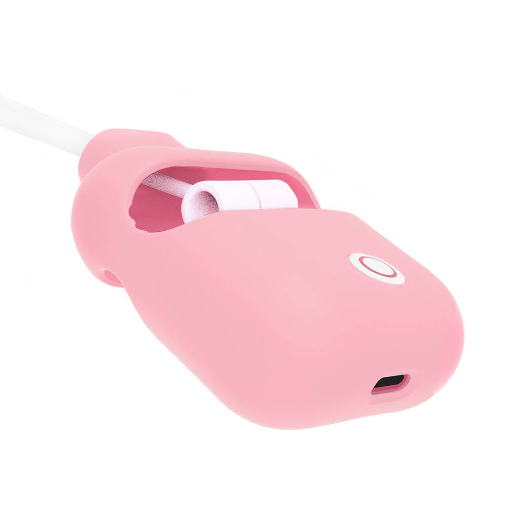 Airpods Kılıf Boyun Askılı Jelly Bean Tasarımlı Lisanslı Switcheasy ColorBuddy Kılıf Beyaz