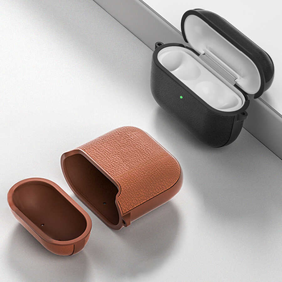 Airpods Kılıf Wiwu Calfskin Kılıf Kahverengi