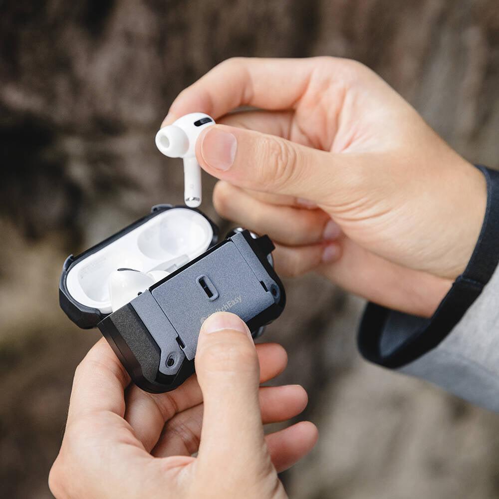 Airpods Pro 2 Kılıf Askılı Sağlam Tasarımlı Lisanslı Switcheasy Guardian Kılıf Gri