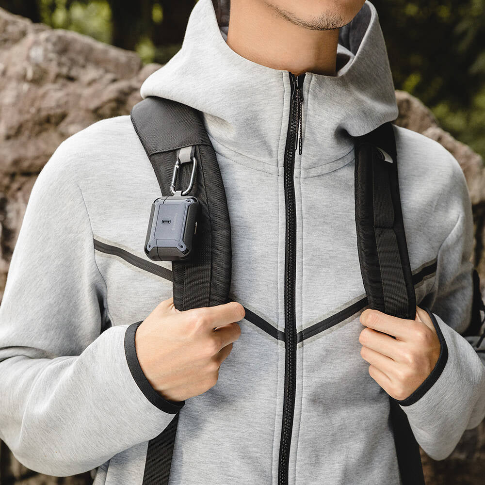 Airpods Pro 2 Kılıf Askılı Sağlam Tasarımlı Lisanslı Switcheasy Guardian Kılıf Gri
