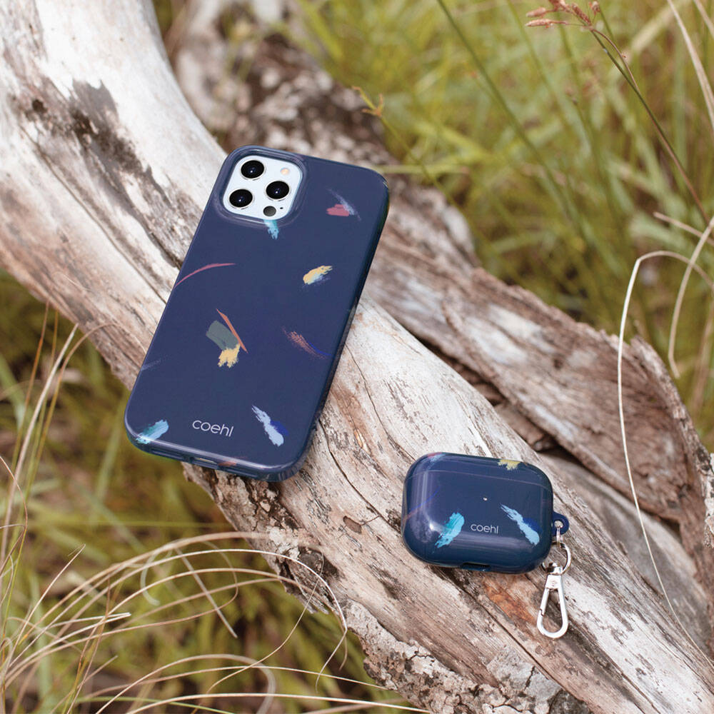 Airpods Pro Kılıf Fırça Boya Desenli Coehl Reverie Kılıf Mavi