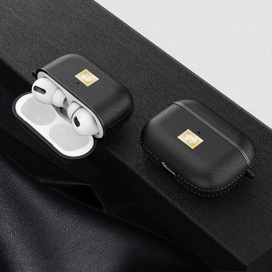 Airpods Pro 2 Kılıf Deri Görünümlü Askı Aparatlı Wlons Kılıf Lacivert
