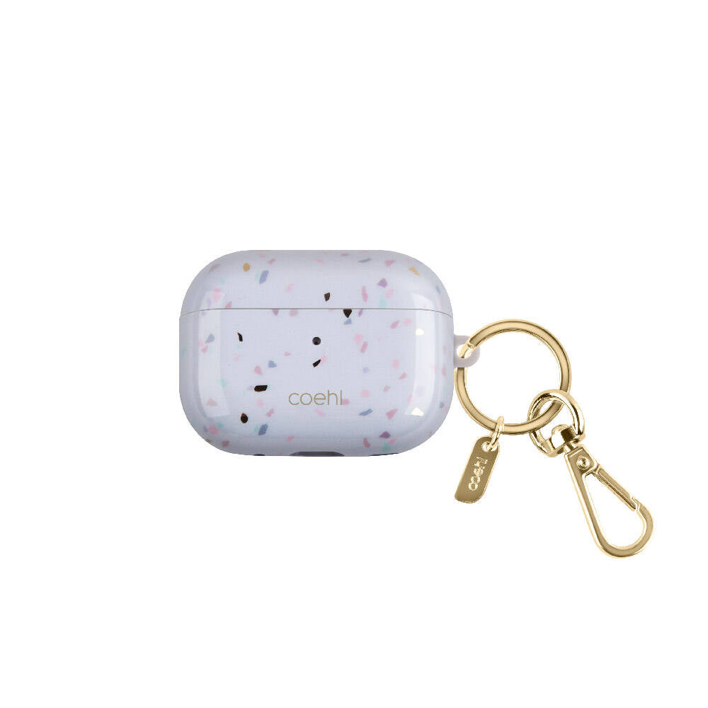 Airpods Pro 2 Kılıf Mozaik Desenli Coehl Terrazzo Kılıf Gri
