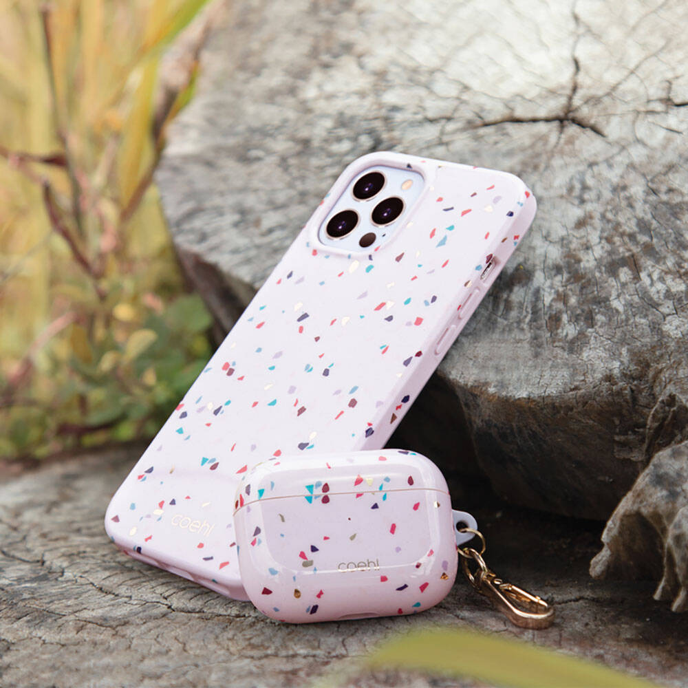 Airpods Pro 2 Kılıf Mozaik Desenli Coehl Terrazzo Kılıf Gri