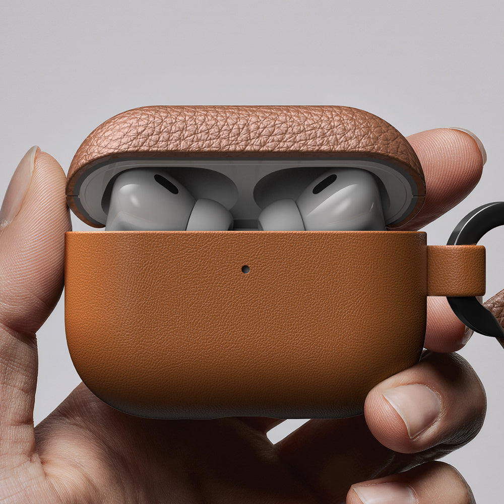 Apple AirPods Pro 3 Amazingthing Glamour Classique Serisi Deri Tasarımlı Kapak Kahverengi