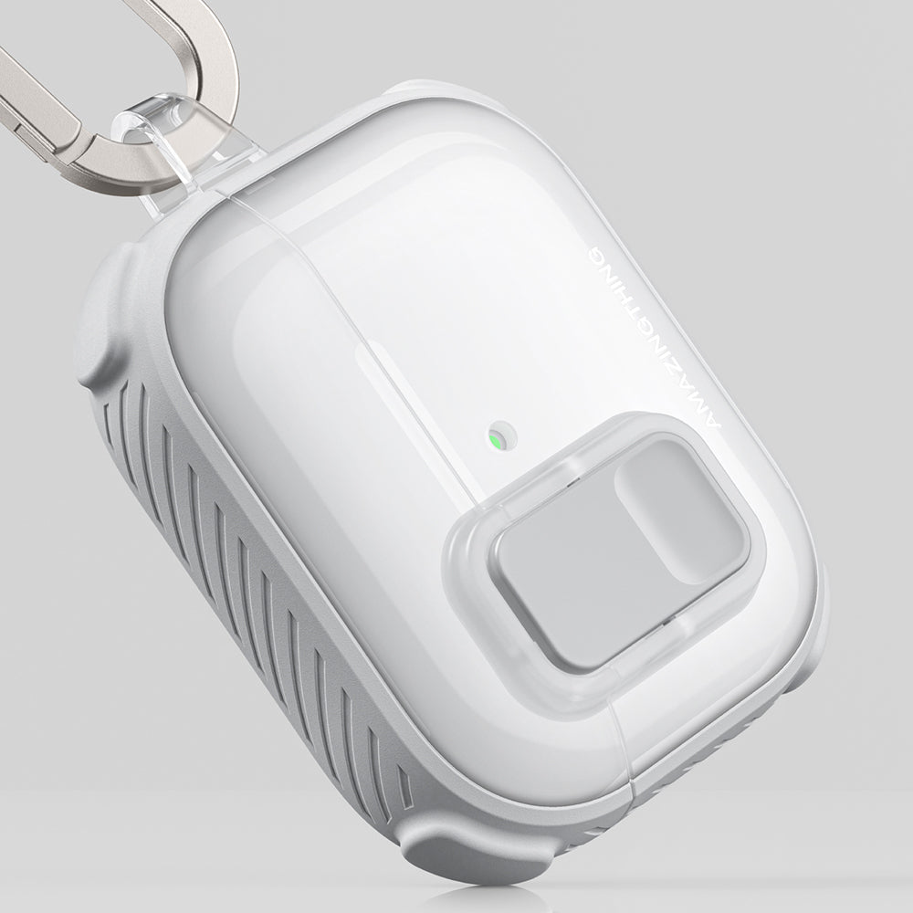 Apple Airpods Pro 3 Amazingthing Kilit Tasarımlı Airbagli Titan Pro Serisi Kapak Beyaz