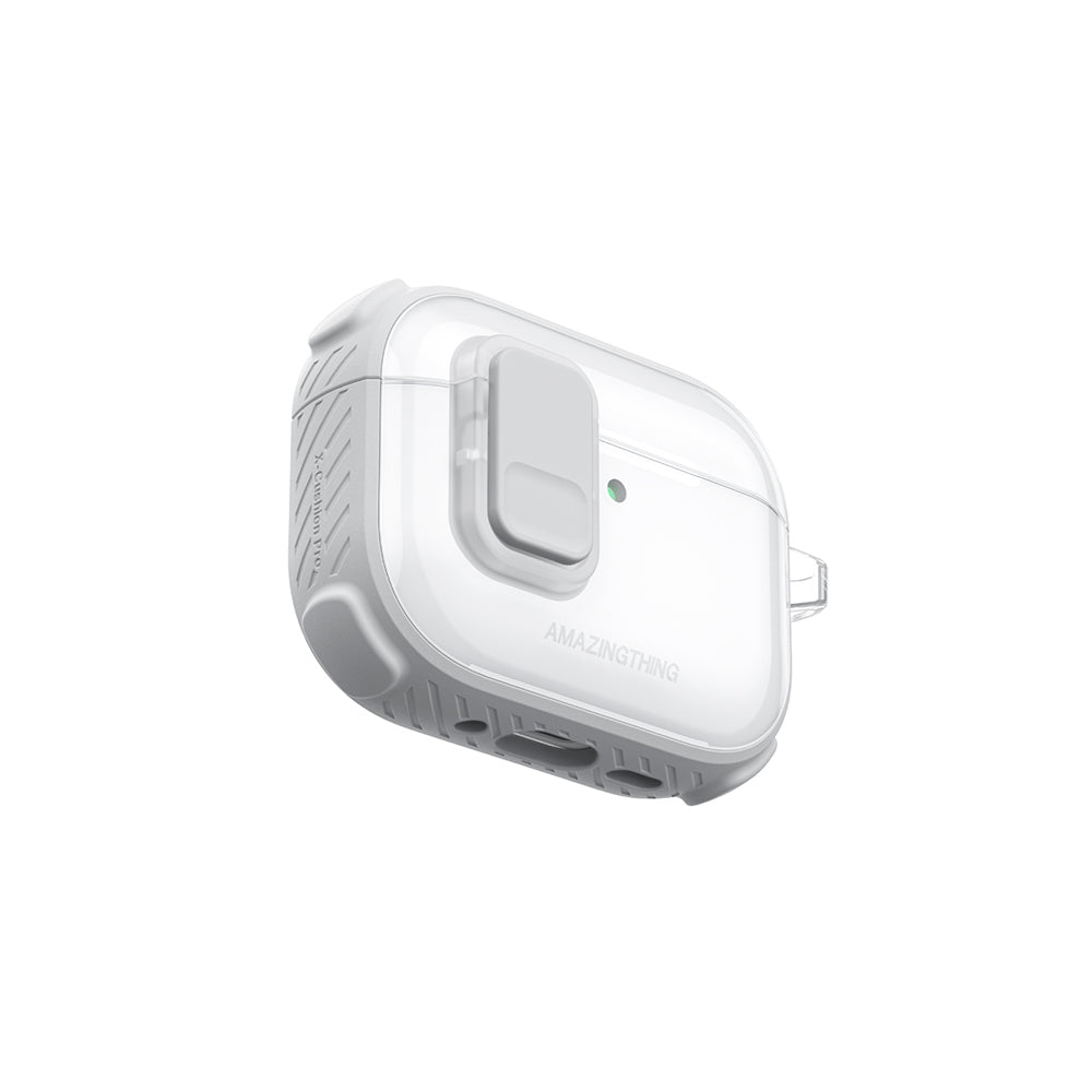Apple Airpods Pro 3 Amazingthing Kilit Tasarımlı Airbagli Titan Pro Serisi Kapak Beyaz