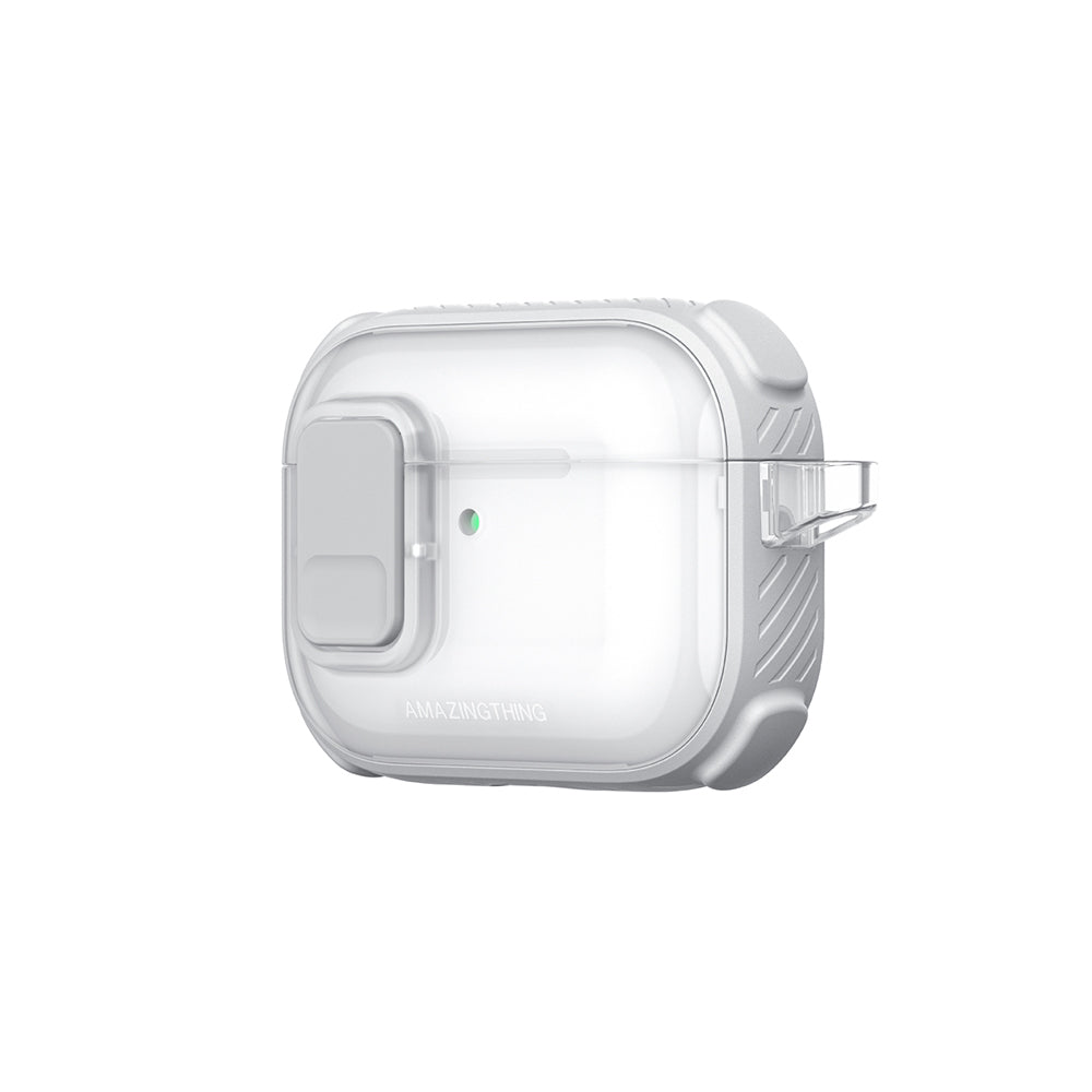 Apple Airpods Pro 3 Amazingthing Kilit Tasarımlı Airbagli Titan Pro Serisi Kapak Beyaz