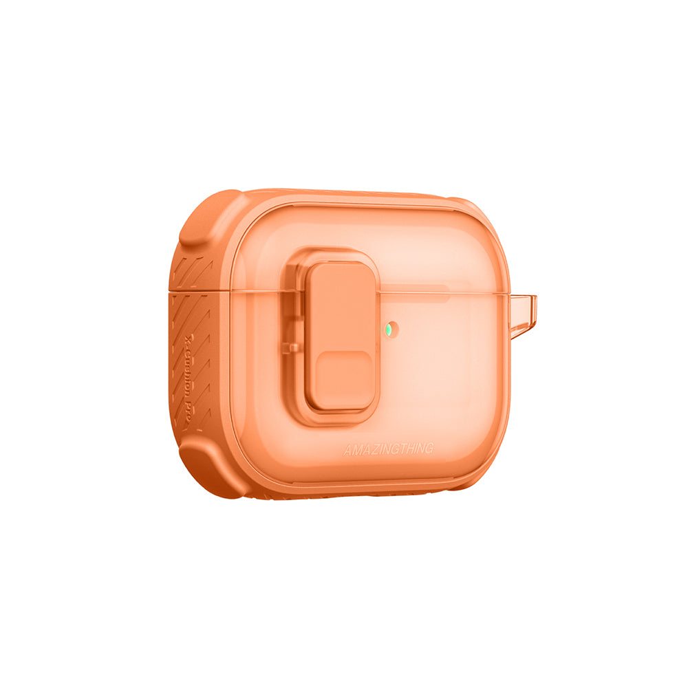 Apple Airpods Pro 3 Amazingthing Kilit Tasarımlı Airbagli Titan Pro Serisi Kapak Turuncu