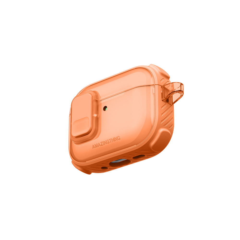 Apple Airpods Pro 3 Amazingthing Kilit Tasarımlı Airbagli Titan Pro Serisi Kapak Turuncu