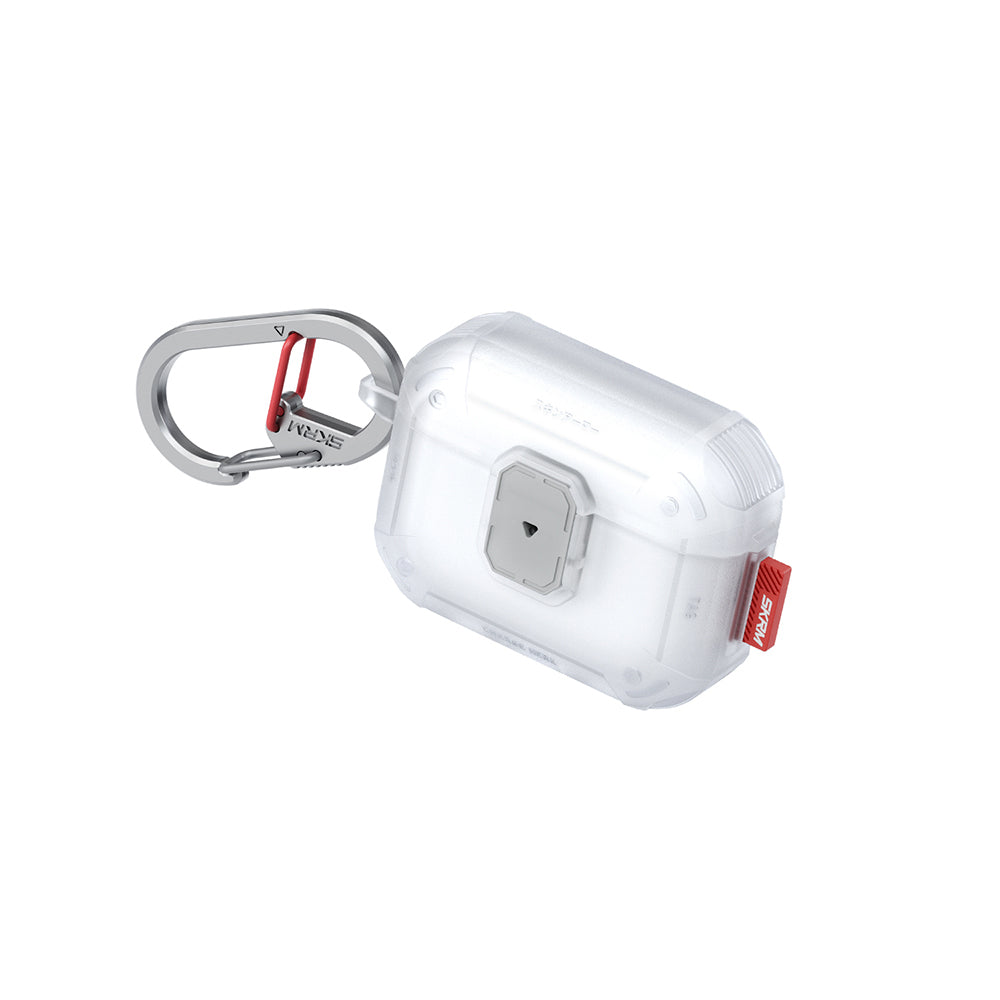 Apple Airpods Pro 3 Kılıf Airbagli Yivli Köşe Kilit Tasarımlı 360 Derece Koruma Skinarma Mecha LE Kılıf Şeffaf