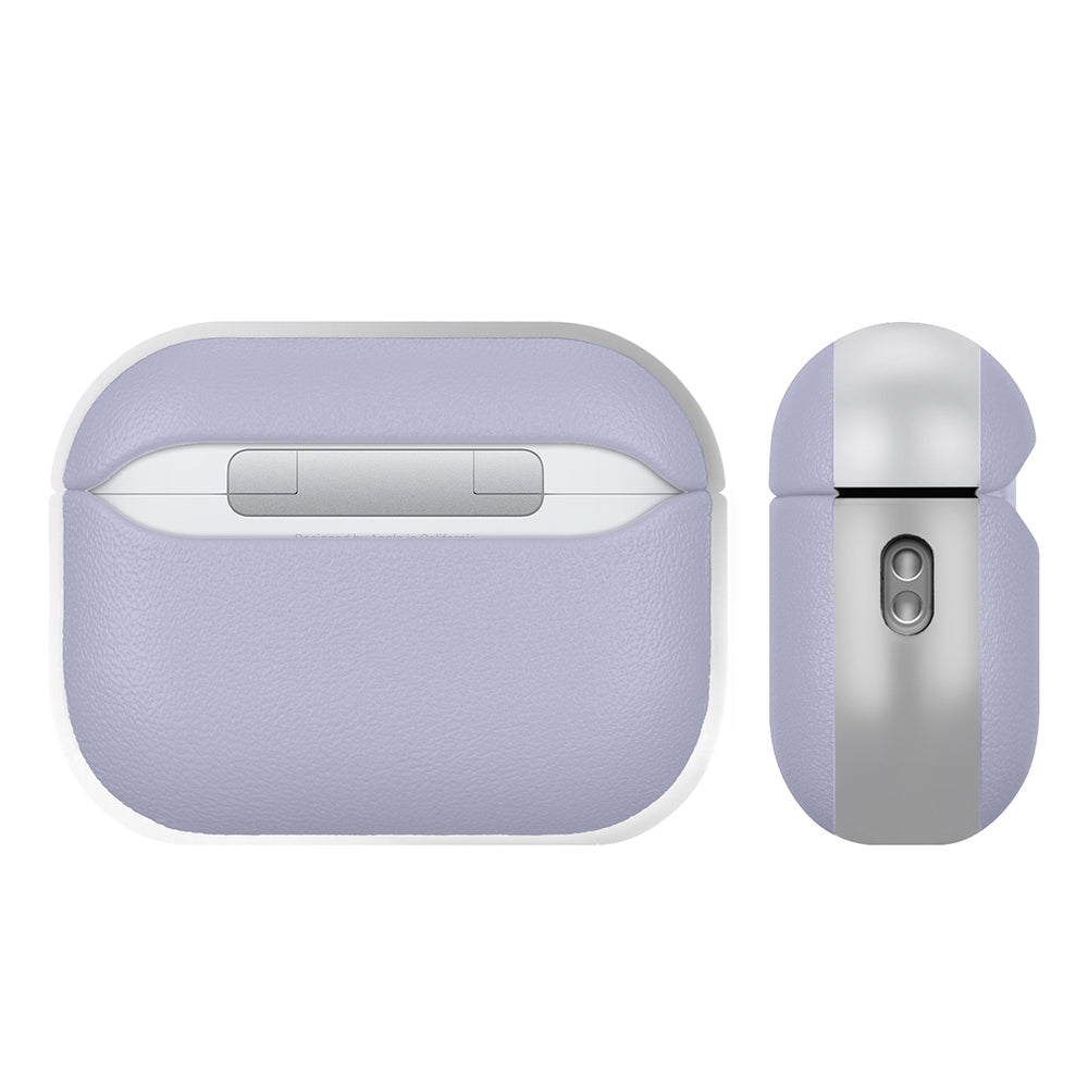 Apple AirPods Pro 3 Kılıf M-Safe Şarj Özellikli Mutural Poying Serisi Deri Tasarımlı Kapak Açık Mor