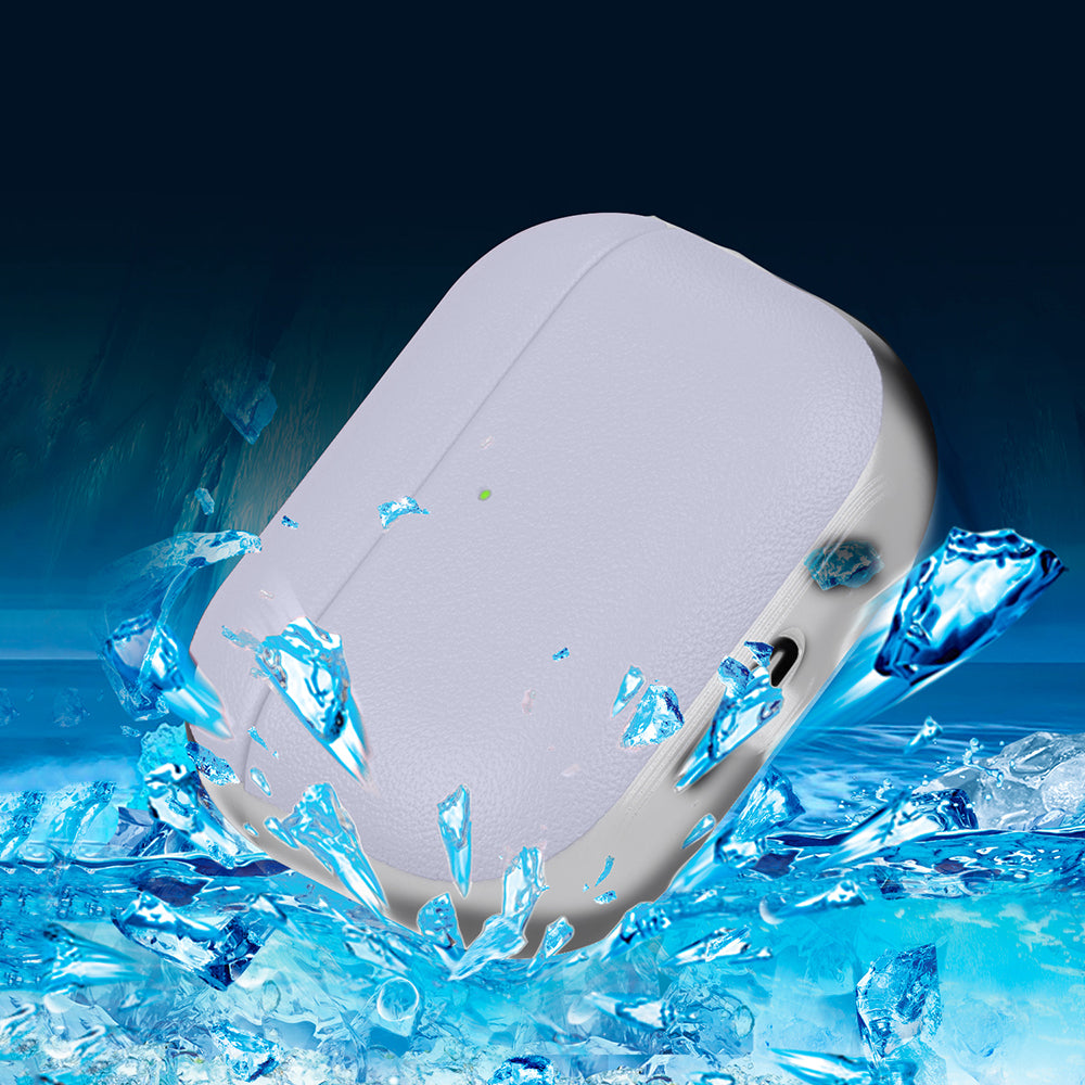 Apple AirPods Pro 3 Kılıf M-Safe Şarj Özellikli Mutural Poying Serisi Deri Tasarımlı Kapak Açık Mor