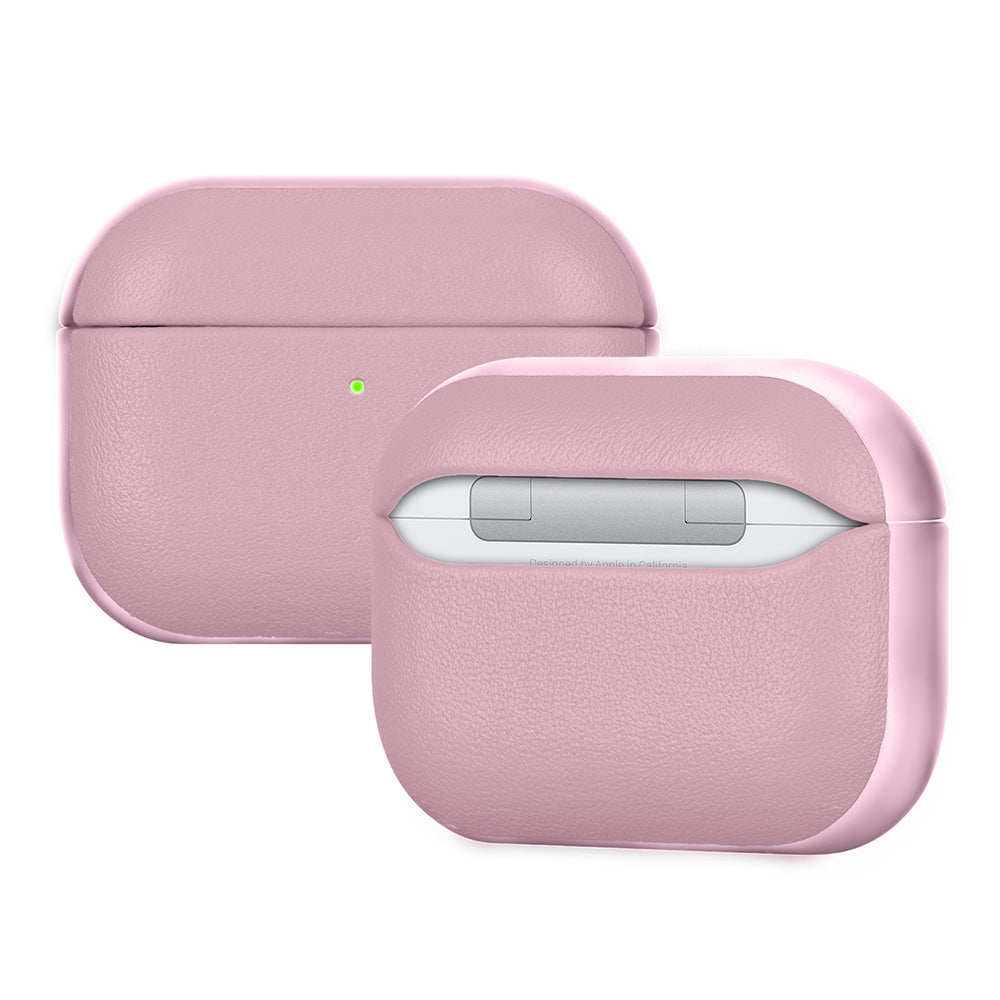 Apple AirPods Pro 3 Kılıf M-Safe Şarj Özellikli Mutural Poying Serisi Deri Tasarımlı Kapak Pembe