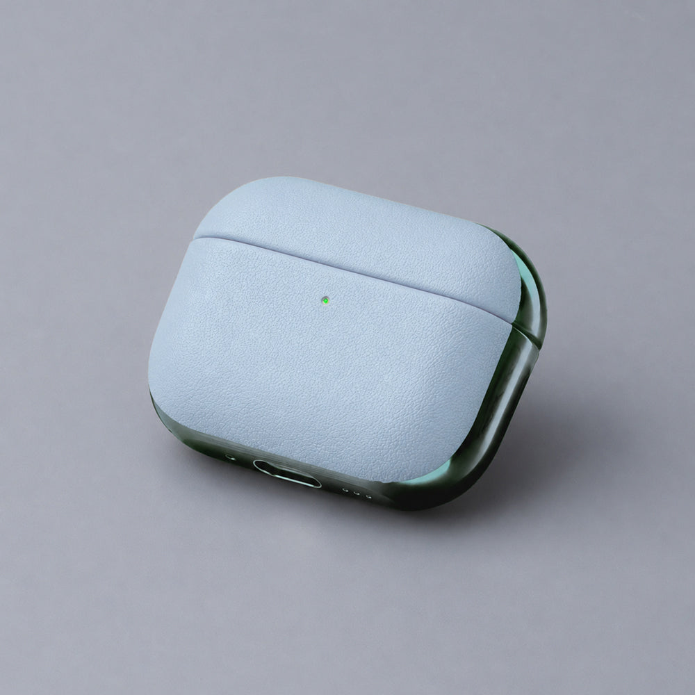Apple AirPods Pro 3 Kılıf M-Safe Şarj Özellikli Mutural Poying Serisi Deri Tasarımlı Kapak Mavi
