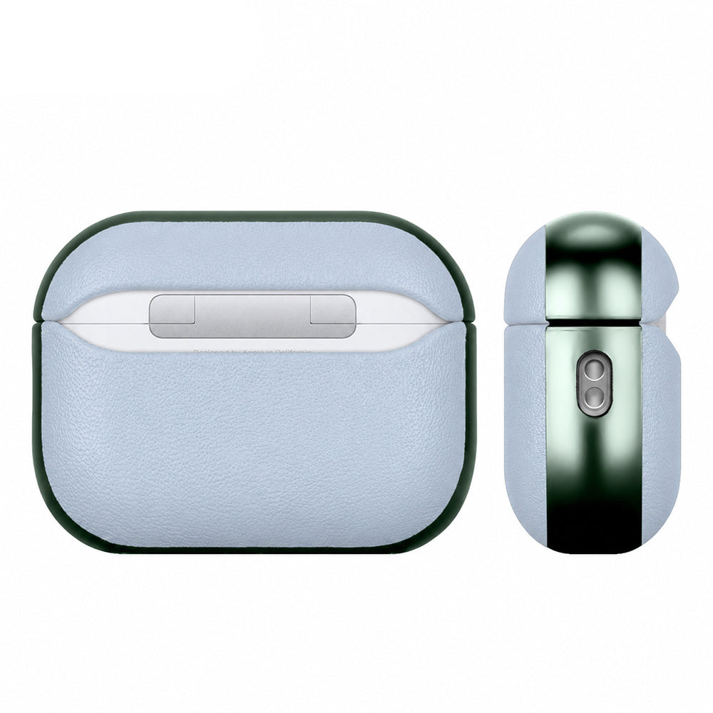 Apple AirPods Pro 3 Kılıf M-Safe Şarj Özellikli Mutural Poying Serisi Deri Tasarımlı Kapak Mavi