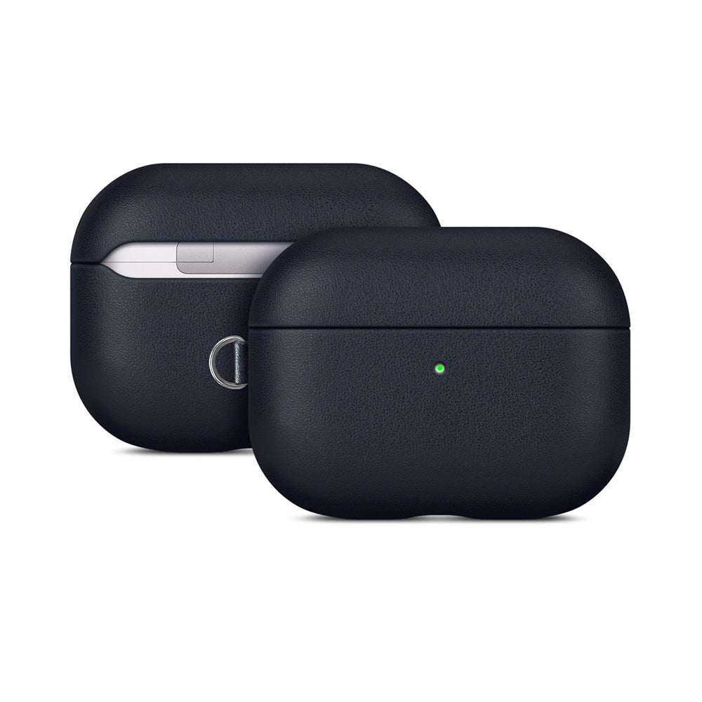 Apple AirPods Pro 3 Kılıf M-Safe Şarj Özellikli Mutural Yahu Serisi Deri Tasarımlı Kapak Lacivert