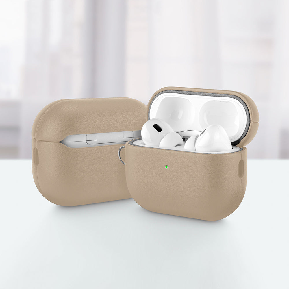Apple AirPods Pro 3 Kılıf M-Safe Şarj Özellikli Mutural Yahu Serisi Deri Tasarımlı Kapak Kahverengi