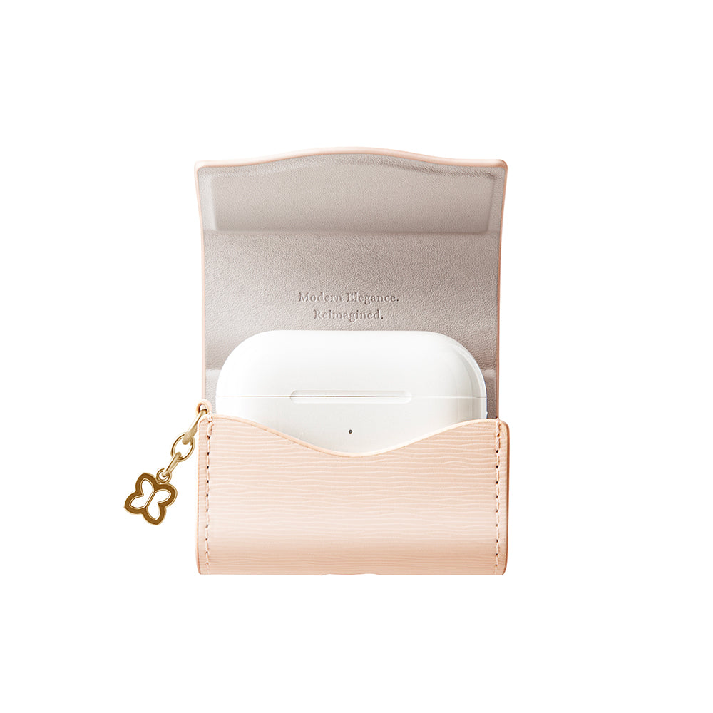 Apple Airpods Pro 3 Kılıf PU Deri Çanta Tasarımlı Coehl Mirelle Serisi Kapak Açık Pembe
