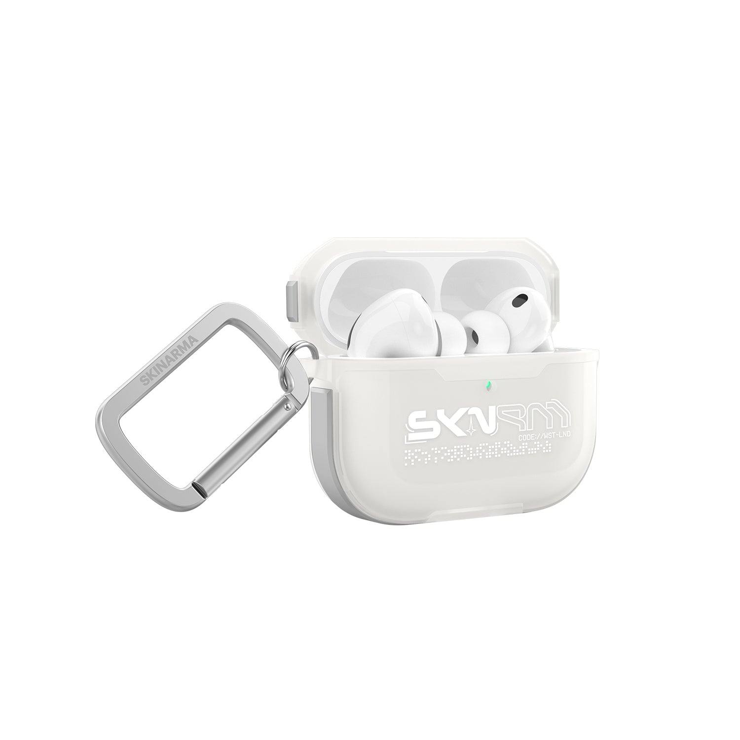 Apple Airpods Pro 3 Kılıf Skinarma Transparan Mat Tasarım Kinzoku Kılıf Beyaz