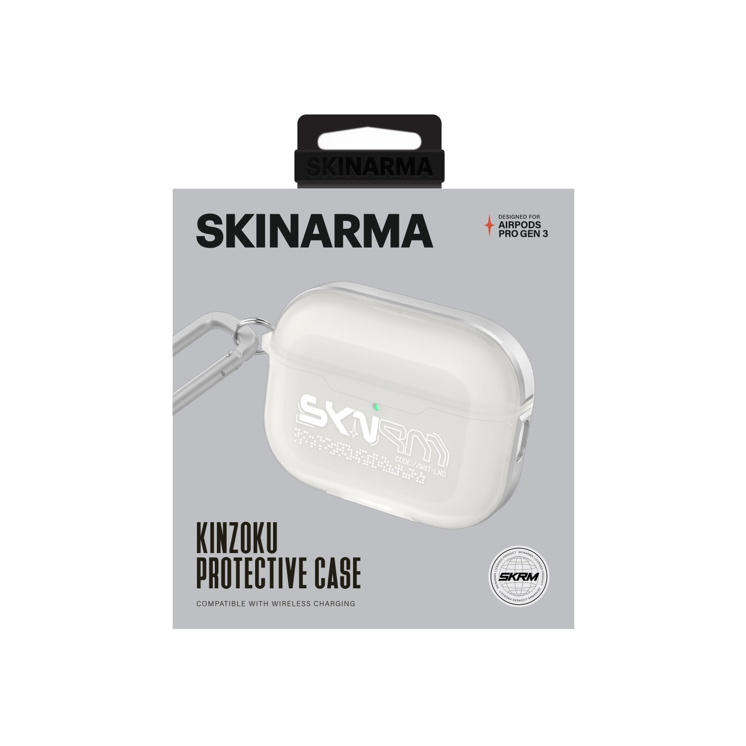 Apple Airpods Pro 3 Kılıf Skinarma Transparan Mat Tasarım Kinzoku Kılıf Beyaz