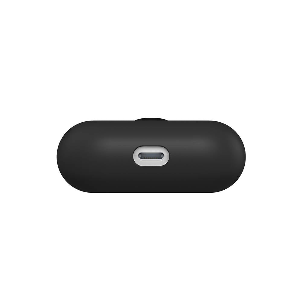 Airpods Pro Kılıf Boyun Askılı Parlayan Düğmeli Lisanslı Switcheasy Colors Silikon Kılıf Siyah