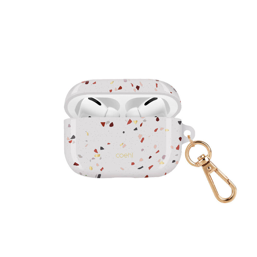 Airpods Pro Kılıf Mozaik Desenli Coehl Terrazzo Kılıf Beyaz