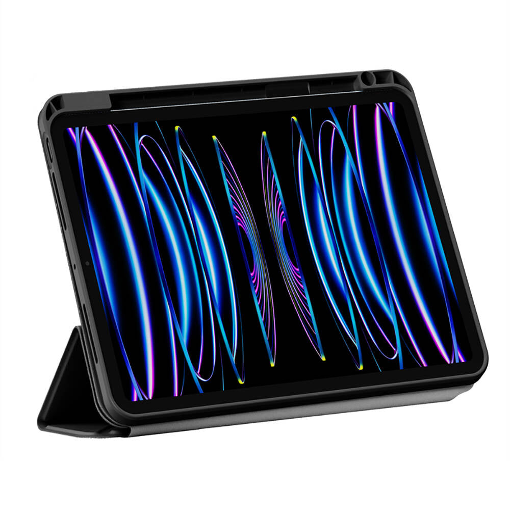 iPad Air 10.9 2020 (4.Nesil) Wiwu 360° Dönebilen Standlı Magnetik Koruyucu Tablet Kılıfı Siyah