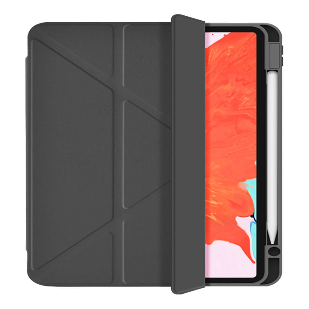 iPad Air 10.9 2020 (4.Nesil) Wiwu 360° Dönebilen Standlı Magnetik Koruyucu Tablet Kılıfı Siyah