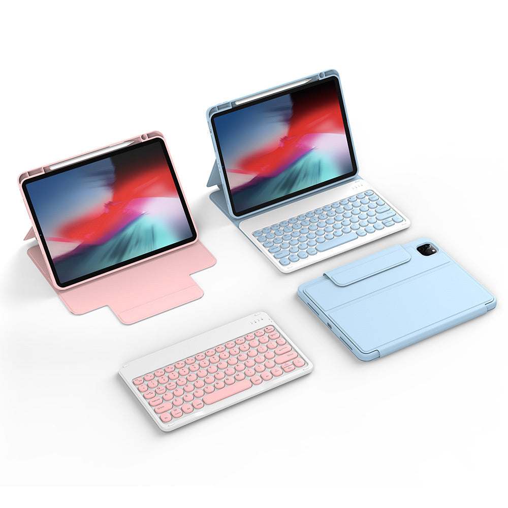iPad Air 10.9 2020 (4.Nesil) Wiwu Protective Gizli Kalem Bölmeli Klavyeli Kılıf Siyah