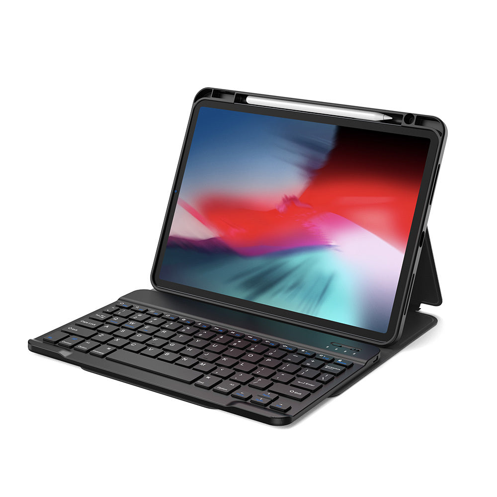 iPad Air 10.9 2020 (4.Nesil) Wiwu Protective Gizli Kalem Bölmeli Klavyeli Kılıf Siyah