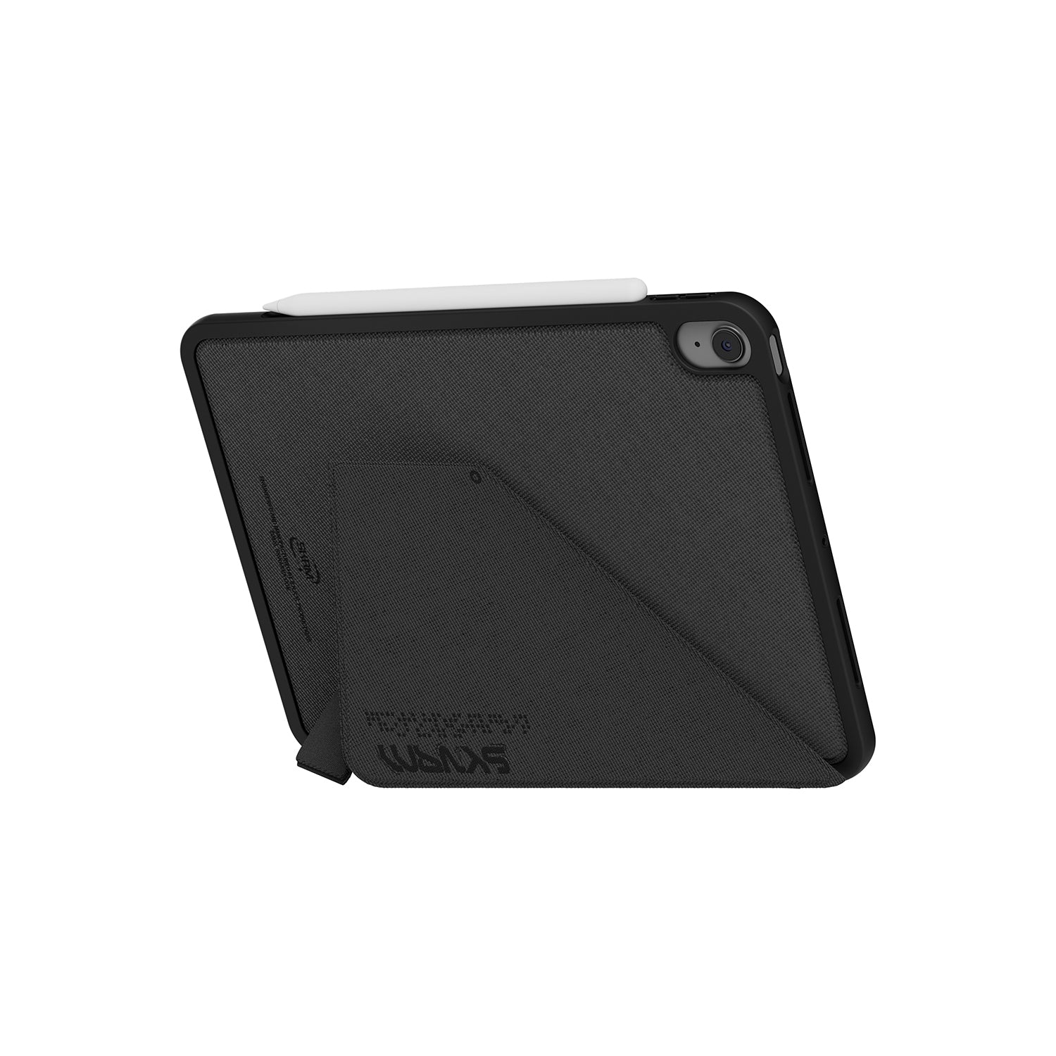 Apple iPad Air 11 2024 Kılıf Skinarma Kalemlikli Dokulu Tasarım Standlı Magnetik Trilon Kılıf Siyah