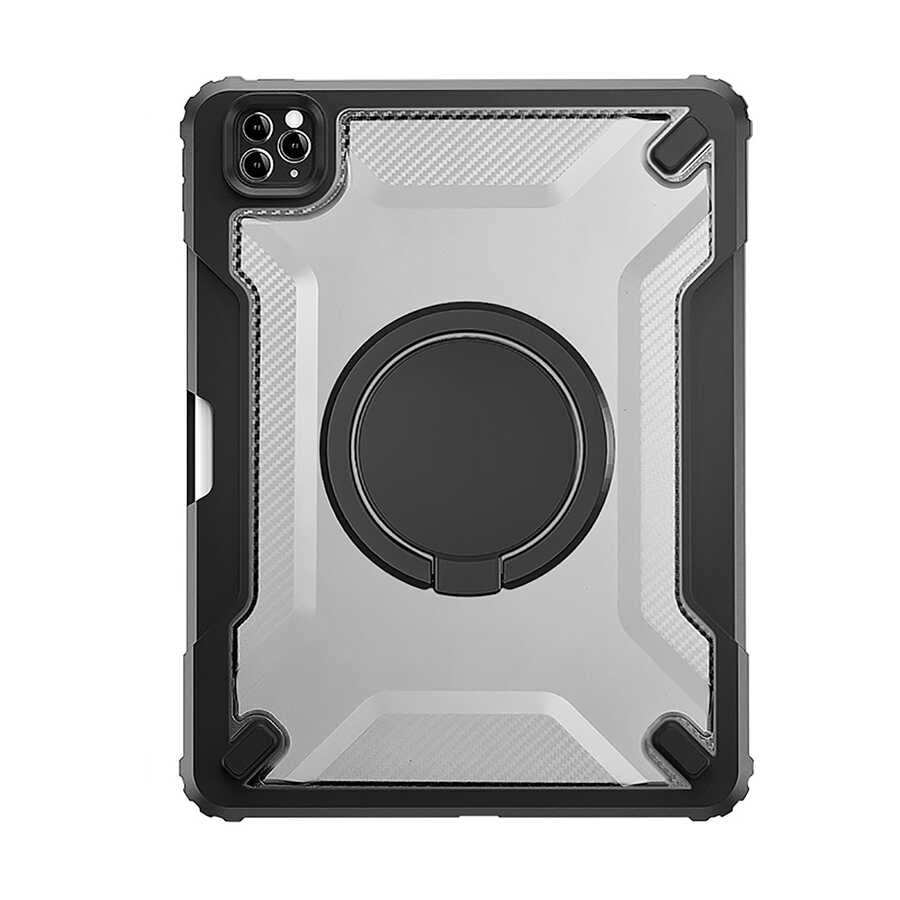iPad Air 11 2024 Wiwu Mecha Dönebilen Standlı Tablet Kılıfı Siyah