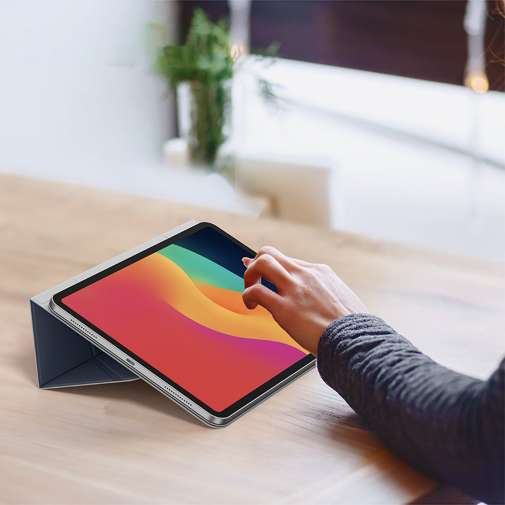 Apple iPad Air 11 2025 M3 Amazingthing Matte Pro Mag Folio Katlanabilir Magnetik Standlı Kılıf Mavi