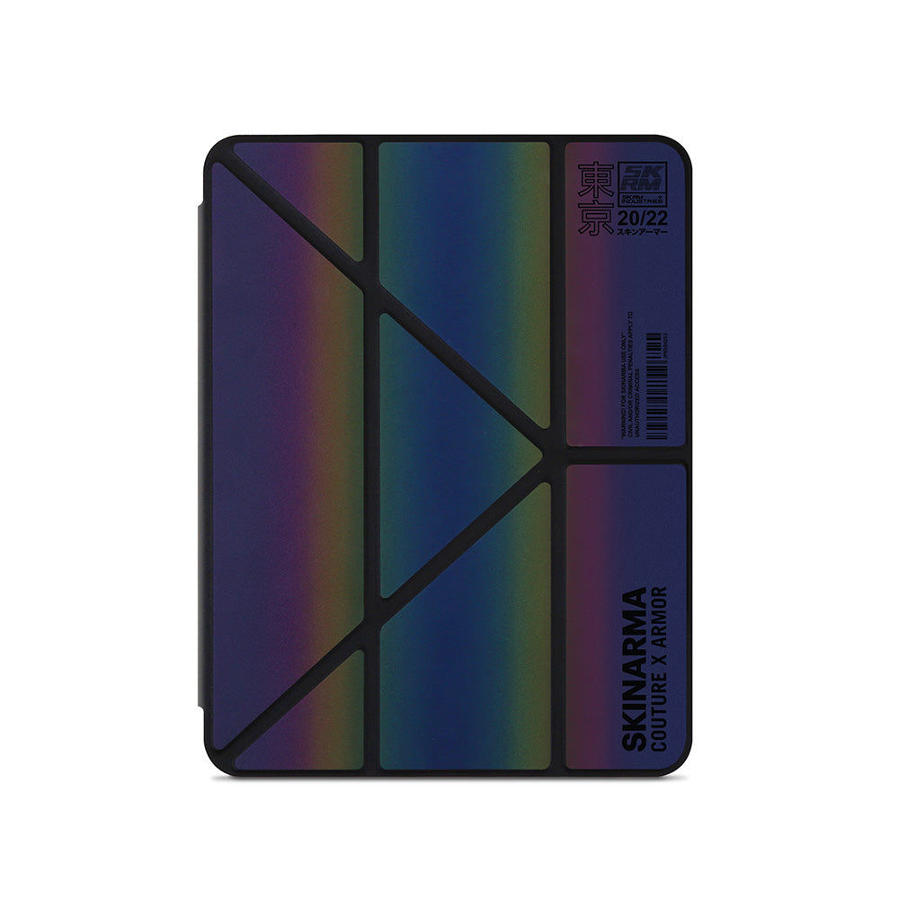 Apple iPad Air 11 2025 M3 Kılıf SkinArma Holografik Tasarımlı Arkası Şeffaf Çıkarılabilir Magnetik Kira Kobai Kılıf Colorful