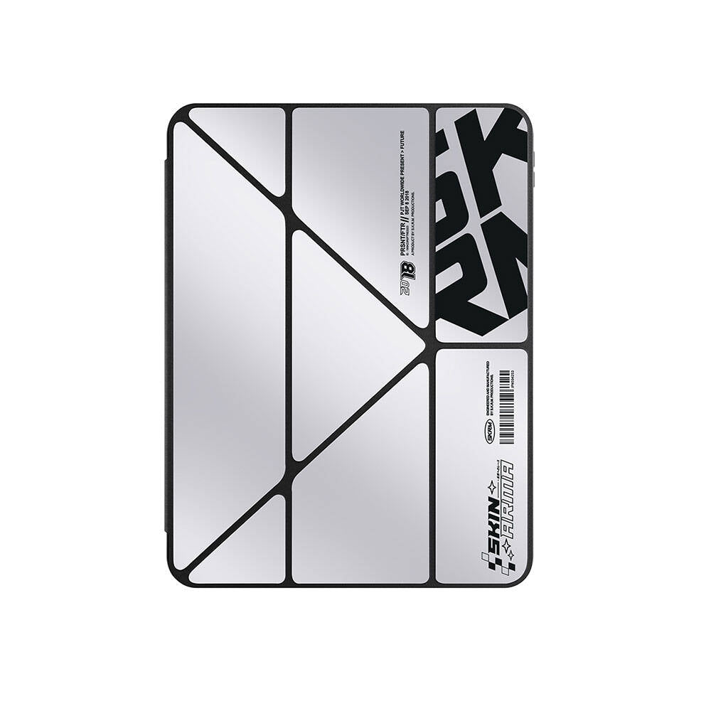 Apple iPad Air 11 2025 M3 Kılıf SkinArma Holografik Tasarımlı Arkası Şeffaf Çıkarılabilir Magnetik Kira Kobai Kılıf Gümüş