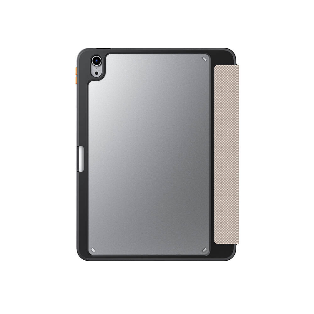 Apple iPad Air 11 2025 M3 Kılıf SkinArma Kabartma Baskı Tasarımlı 360 Tam Koruma Arkası Şeffaf Standlı Gamma Kılıf Gold