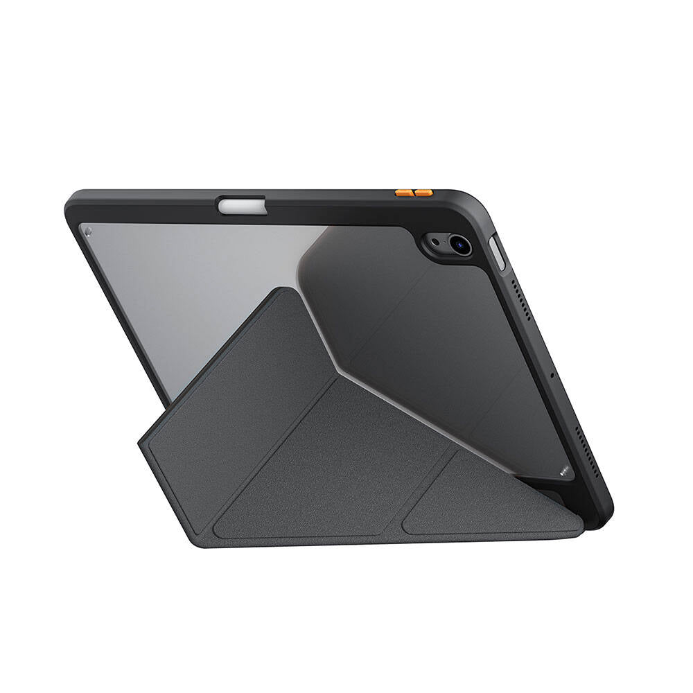 Apple iPad Air 11 2025 M3 Kılıf SkinArma Kabartma Baskı Tasarımlı 360 Tam Koruma Arkası Şeffaf Standlı Gamma Kılıf Gold