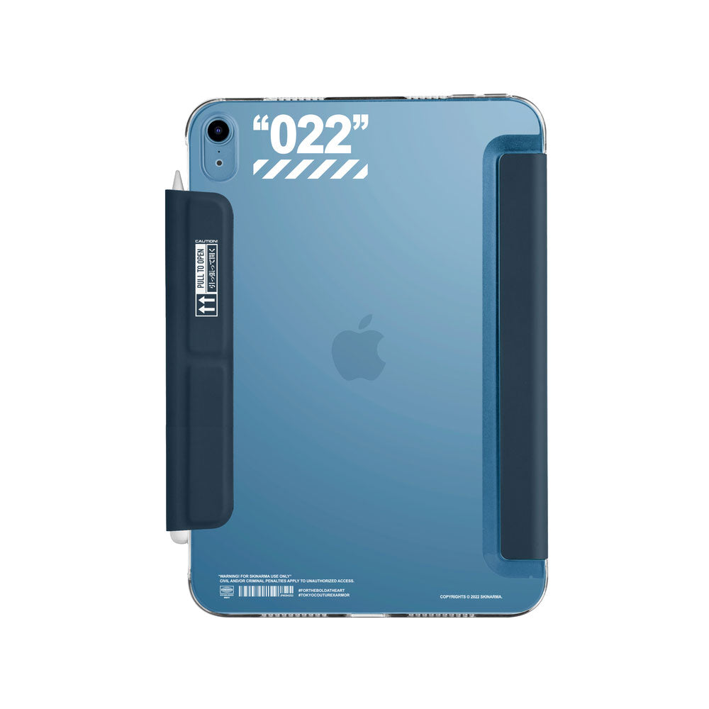 Apple iPad Air 11 2025 M3 Kılıf SkinArma Kalemlikli Arkası Şeffaf Standlı Magnetik Taihi Sora Kılıf Mavi