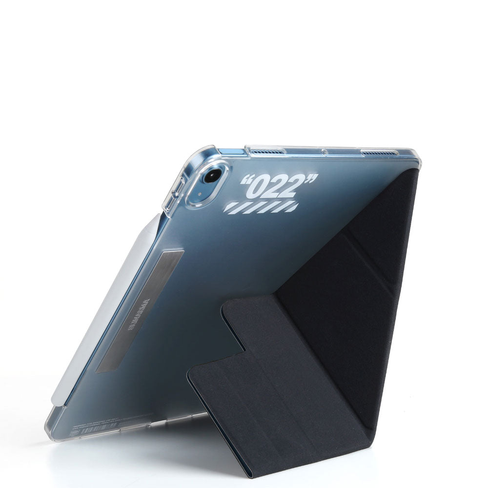 Apple iPad Air 11 2025 M3 Kılıf SkinArma Kalemlikli Arkası Şeffaf Standlı Magnetik Taihi Sora Kılıf Mavi