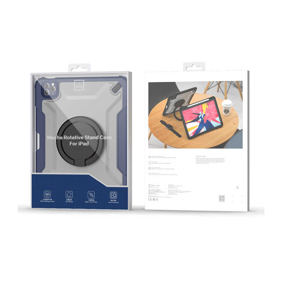 Apple iPad Air 11 2025 M3 Wiwu Mecha Dönebilen Standlı Tablet Kılıfı Yeşil