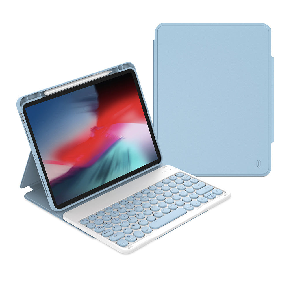 Apple iPad Air 11 2025 M3 Wiwu Protective Gizli Kalem Bölmeli Klavyeli Kılıf Mavi