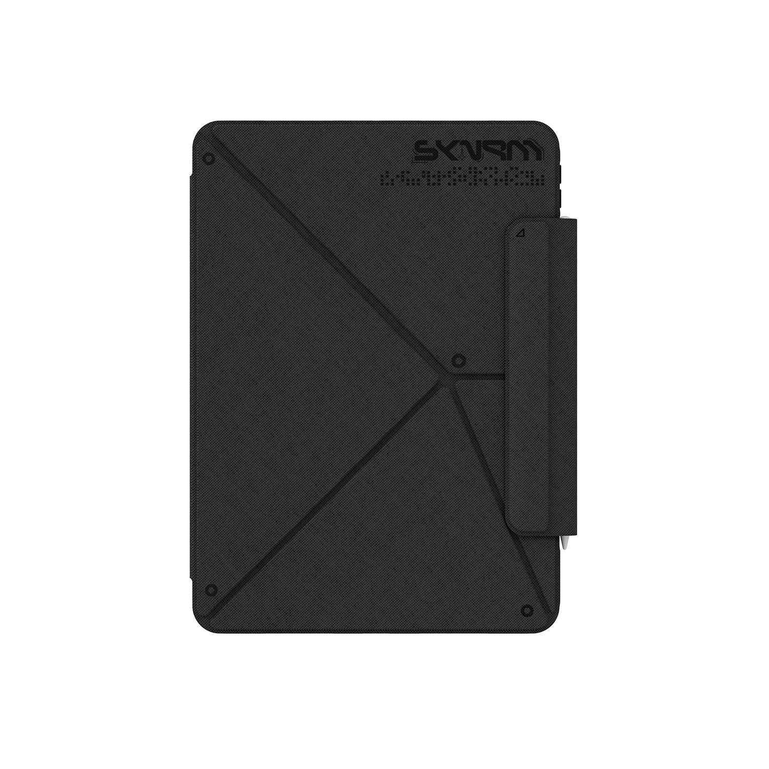 Apple iPad Air 11 2026 M4 Kılıf Skinarma Kalemlikli Dokulu Tasarım Standlı Magnetik Trilon Kılıf Siyah