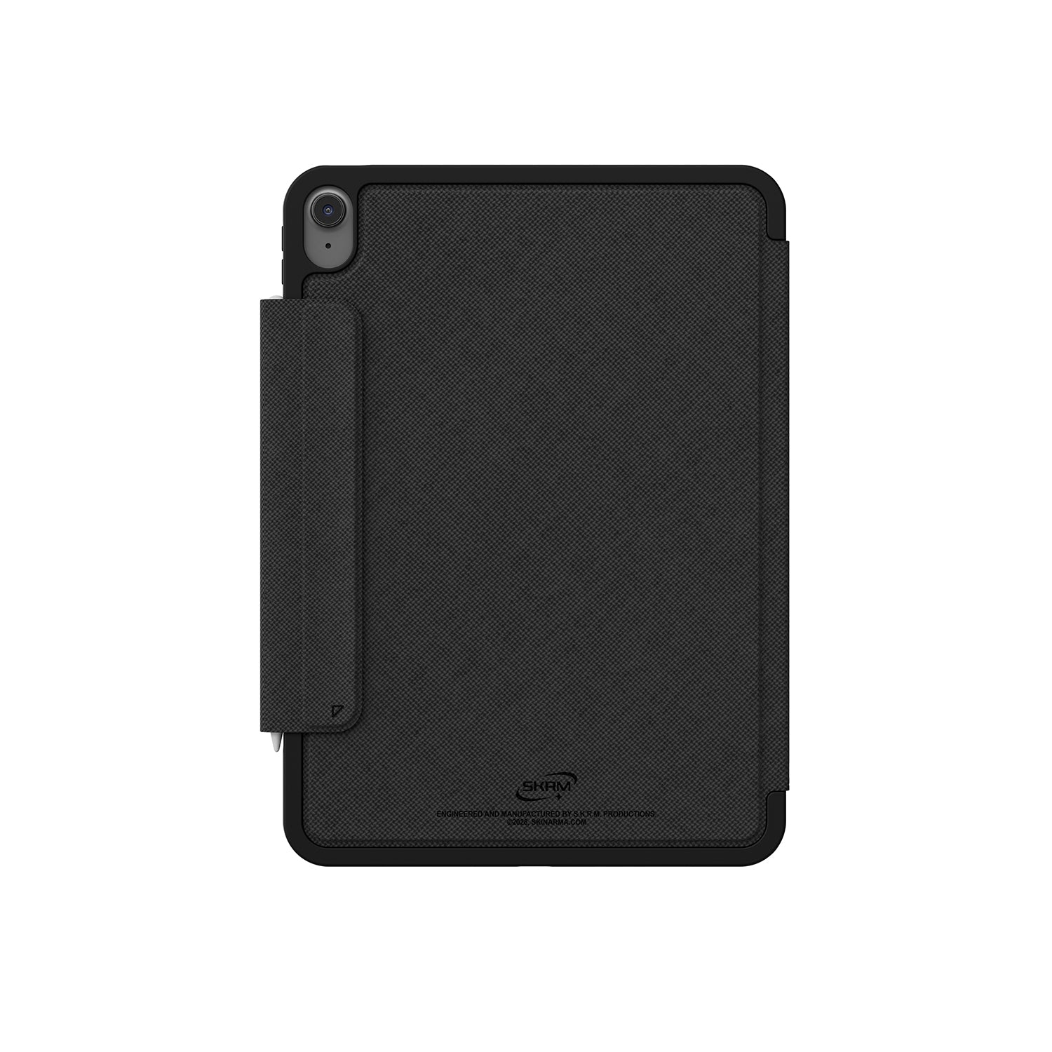 Apple iPad Air 11 2026 M4 Kılıf Skinarma Kalemlikli Dokulu Tasarım Standlı Magnetik Trilon Kılıf Siyah