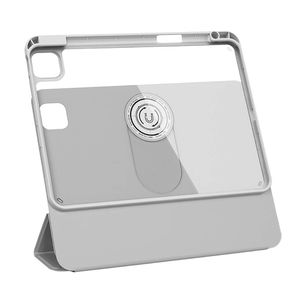 iPad Air 13 2024 Wiwu 360° Dönebilen Standlı Magnetik Koruyucu Tablet Kılıfı Gri